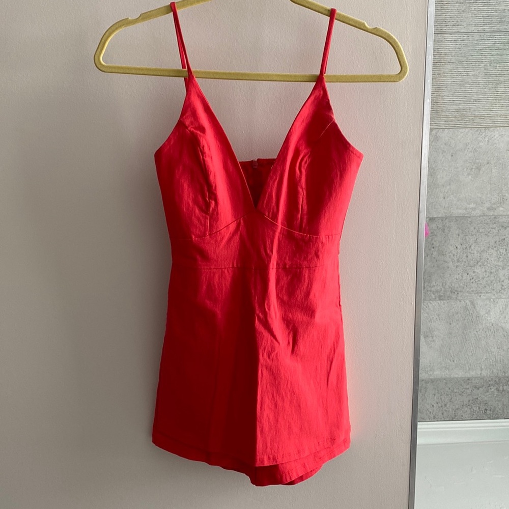Tight coral romper, also can be worn as a body suit!